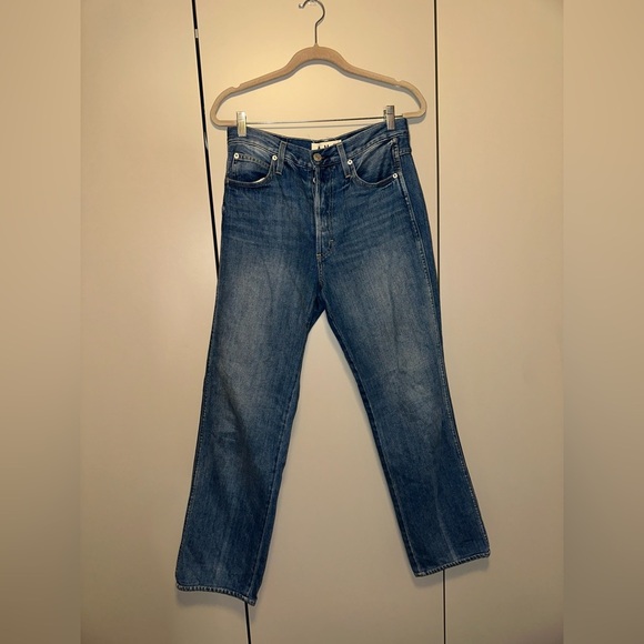AMO Cora Crescent Full Length Straight Leg High Rise Jeans Size 28 - Picture 2 of 8